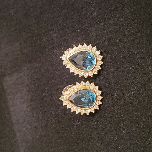 Faux sapphire earrings - Picture 1 of 2